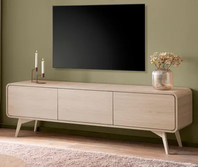 Produktbild von TV-Lowboard "Elverum" in Eiche natur TV Unterteil skandinavisch 180 x 53 cm, mit Push-to-Open