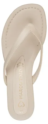 Produktbild von MARCO TOZZI Damen Pantolette Kitten-Heel Karree Leder Zehentrenner 2-27210-46, Größe:41 EU, Farbe:Beige