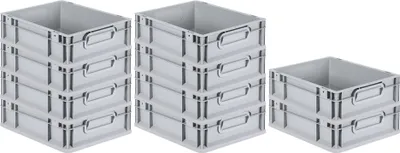 Produktbild von SparSet 10x Eurobox NextGen Economy | Griffe geschlossen |HxBxT 12x30x40cm | 11 Liter | Eurobehälter, Transportbox, Transportbehälter, Stapelbehälter