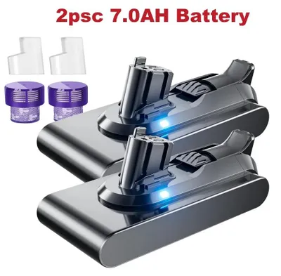Immagine prodotto di Aspirapolvere senza fili V11 - Batteria di ricambio agli ioni di litio - 7000mAh, 25,2V - Confezione da 2 con filtro - Compatibile con V11, SV15, SV16
