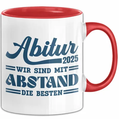 Produktbild von Trendation - Abi 2022 Tasse Geschenk Abi Bestanden Abitur Abschluss Geschenkidee (Rot)