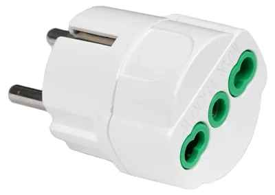 Productafbeelding van Schuko-adapter met Schuko-stopcontact 2P+T 16 A IMQ wit