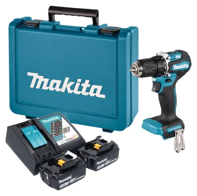 Image de Perceuse-visseuse sans fil Makita DDF 487 RFE 18 V 40 Nm sans balais + 2 batteries 3,0 Ah + chargeur + mallette