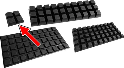 Obrázok produktu pre Sada 100 tlmičov dverí (20x20x8 mm, čierna, lichobežníkový)