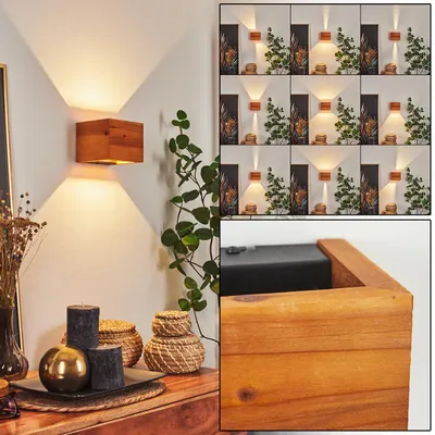 Produktbild von Cortignano »Cortignano« Wandlampe aus Holz/Metall in Natur/Schwarz