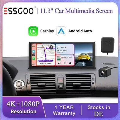 Obrázok produktu pre Zrkadlo s monitorom, autorádio s dotykovým displejom, dvojitá kamera (dashcam), GPS, CarPlay, Android Auto, Full HD, nočné videnie, parkovacia funkcia, univerzálne auto