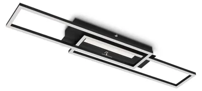 Zdjęcie produktu dla Lampa sufitowa LED BRILONER LEUCHTEN FRAME MID, 40 W, 4400 lm, IP20, czarna, metal-plastik, 82,7 x 19 x 8 cm