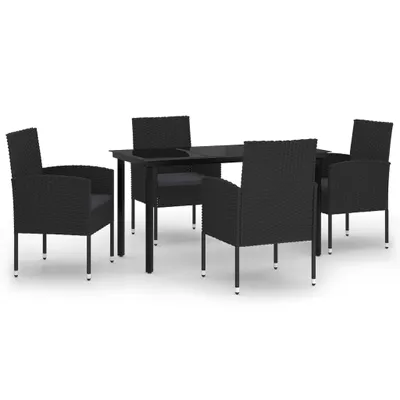 Image de vidaXL Ensemble de jardin 5 pièces noir