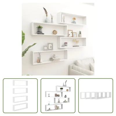 Produktbild von The Living Store Würfelregale 4 Stk. Weiß 100x15x30 cm Holzwerkstoff