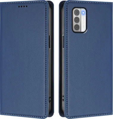 Produktbild von Handyhülle für Nokia G42 /Nokia G310, Kunstleder Klapphülle Stoßfeste Magnetische Hülle mit Ständer Dunkelblau