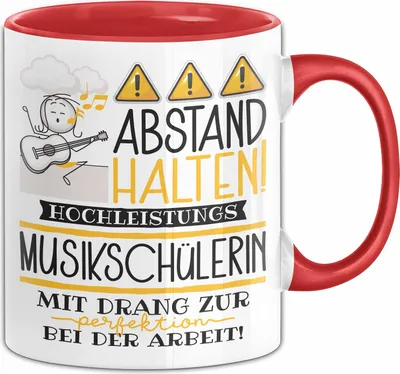 Produktbild von Musikschülerin Tasse Geschenk Lustig Abstand Halten Hochleistungs-Musikschülerin Mit Drang Zur Perfektion Bei Der Arbeit (Rot)