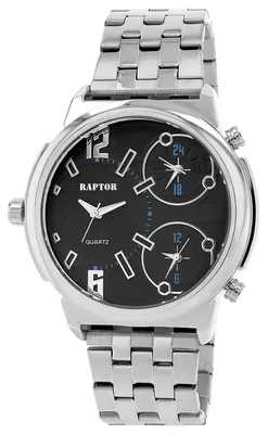 Produktbild von Herrenuhr Edelstahl Lucius mit Edelstahlband, 3 Zeitzonen, Mineralglas