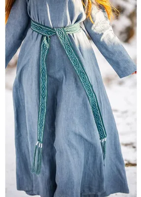 Produktbild von Gürtel im Wikinger-Stil, Modell Caja, aus 100% Baumwolle, Blau, 5 cm breit, 235 cm lang