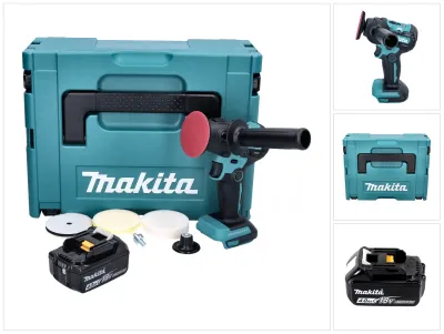 Produktbild von Makita DPV 300 M1J Akku Schleifer Polierer 18 V 50 / 80 mm Brushless + 1x Akku 4,0 Ah + Makpac - ohne Ladegerät