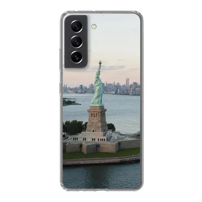 Produktbild von MuchoWow® Handyhülle Schutzhülle Hülle für Samsung Galaxy S21 FE New York - Freiheitsstatue - Amerika Silikon Softcase Handy Hülle - Mobiltelefonhülle