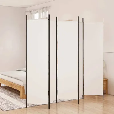 Produktbild von vidaXL 5-tlg. Paravent Weiß 250x200 cm Stoff