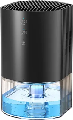 Productafbeelding van AROEVE Luchtontvochtiger 990 ml, stille kleine luchtontvochtiger voor de slaapkamer met 7-kleurenlicht, automatische