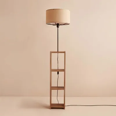 Produktbild von Opviq, AYD-3466, Stehlampe aus Holz, 100 % Stoff, Beige, 21 x 200 cm