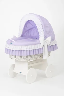 Image de Lit pour bébé MY SWEET BABY en fibre naturelle blanche avec toit mobile et matelas PREMIUM