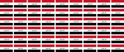 Produktbild von Mini Aufkleber Set - Pack glatt - 20x12mm - selbstklebender Sticker - Fahne - Irak - Flagge / Banner / Standarte fürs Auto, Büro, zu Hause und die Schule - 54 Stück