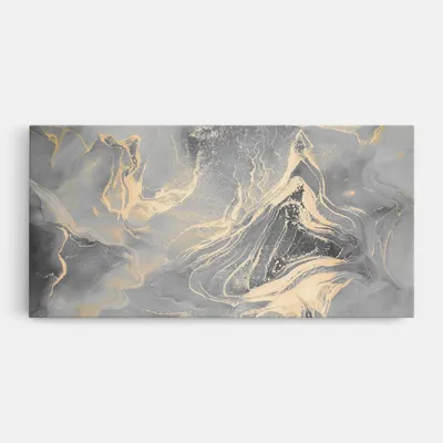 Produktbild von ARTHUB® Leinwandbild 60x120 cm, Abstract Illusion | Wohnzimmerdekoration, Hängende Bilder, Wanddekoration, Heimdekoration, Abstrakte, Marmor