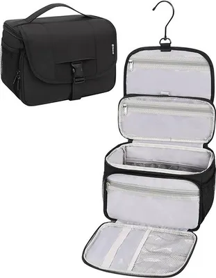 Produktbild von INF Tragbare Reise Kulturtasche, PVC, 25x14x17cm, Schwarz, für Herren