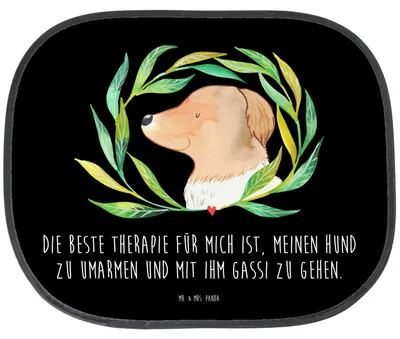 Produktbild von Mr. & Mrs. Panda Sonnenschutz Auto Hund Blumen - Schwarz - Geschenk, Seitenscheibe, Hunde, Sonnenblende, Sprüche, Autoscheiben, saugnapf, Gassi gehen, Umarmen