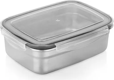 Zdjęcie produktu dla Pojemnik na żywność stalowy z pokrywką i uszczelką 1,25 l