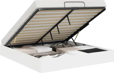 Obrázek produktu pro vidaXL Postel s úložným prostorem, bílá, 203 x 180 x 25 cm, dřevotřísková deska