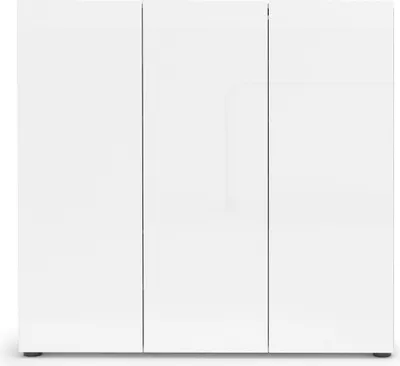 Produktbild von Schuhschrank >Glossy< in Weiß Hochglanz - 120x115x34cm (BxHxT)
