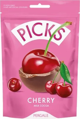 Zdjęcie produktu dla Wiśnie w czekoladzie deserowej Picks 90 g