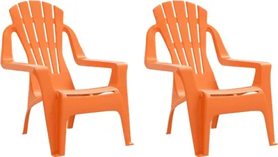 Produktbild von vidaXL Kinder-Gartenstühle 2 Stk. Orange 37x34x44 cm PP Holzoptik