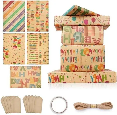 Image de Papier cadeau double face 50 x 70 cm, recyclable, lot de 5