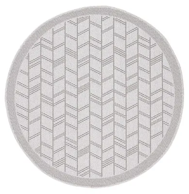 Produktbild von In- und Outdoor Teppich Boho Rund Beige Flachgewebeteppich Ø 90 cm | Moderner Teppich Wetterfest für Balkon, Terasse, Garten, Wohn- und Schlafzimmer