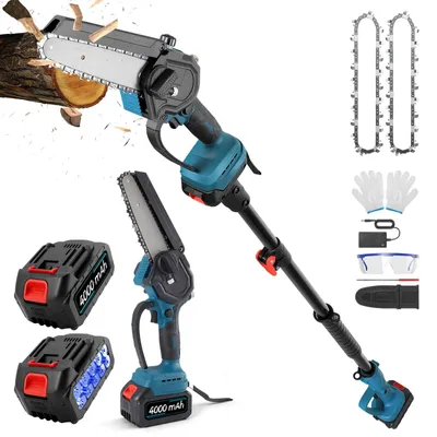 Zdjęcie produktu dla Mini piła łańcuchowa - akumulatorowa piła do gałęzi o długości 15 cm - bezszczotkowa, 950 W - lekka i przenośna - bez akumulatora - zielona