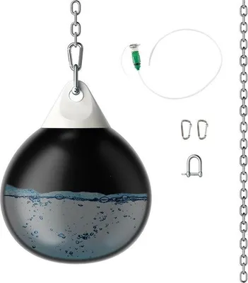 Produktbild von Famanu Wasserboxsack - Trainingssack für Boxen - Wasservoll 50kg - 45 x 58 cm - Schwarz