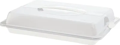 Produktbild von Rotho Tortenglocke rechteckig John - Tortenbehälter 43,5 x 29,5 x 9,0 cm spülmaschinenfest - Kuchenhaube - Kuchen Transportbox Kuchenglocke