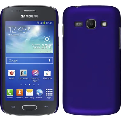 Produktbild von PhoneNatic Case kompatibel mit Samsung Galaxy Ace 3 - Hülle lila gummiert Hard-case + 2 Schutzfolien