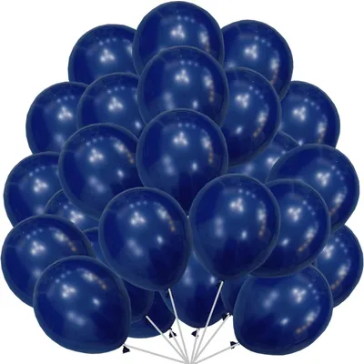 Productafbeelding van Set van 60 donkerblauwe latexballonnen voor feestdecoratie