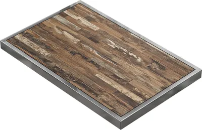 Produktbild von BRASIL | Gastro Tischplatte | B:T 120 x 70 cm | Vintage Old | Chrom Rand | Rechteckig | Gastro Tischplatte