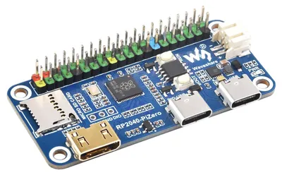 Produktbild von Waveshare RP2040-PiZero Development Board: 264KB SRAM, 16MB NOR-Flash, 40PIN GPIO, DVI