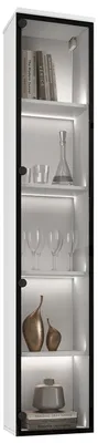 Produktbild von Hängevitrine FIGO 03, weiß, 180cm hoch, 35cm breit, 30cm tief, mit PUSH-TO-OPEN
