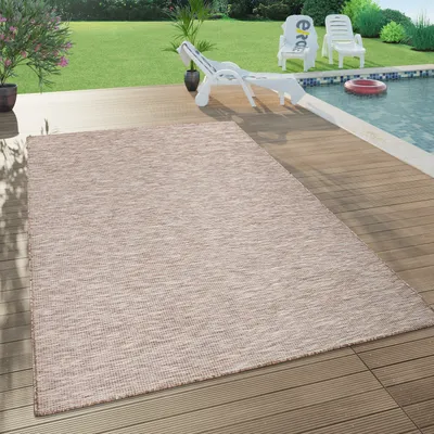 Produktbild von Outdoor Teppich Balkon Terrasse Grau Rosa Grün Pastellfarben Flachgewebe Grösse 120x160 cm