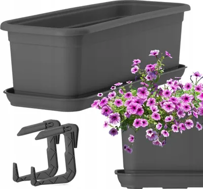 Zdjęcie produktu dla KADAX Skrzynka Balkonowa Doniczka 40cm z Uchwytami