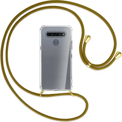 Produktbild von Handykette Backcover-Schutzhülle mit Band (Metall goldfarben) für LG K61 LM-Q630 - khaki