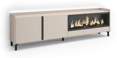 Produktbild von TV-Möbel Holzeffekt beige 212x35x61cm Kamin mit Feuereffekt XXL