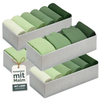 Produktbild von Blumtal Faltbox 4er Set Schubladen-Organizer passgenau für Schrank MALM Aufbewahrungsboxen Unterwäsche Socken
