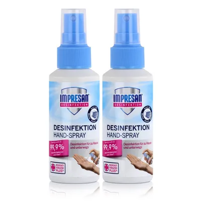 Produktbild von Impresan Hand-Spray 100ml - Hygienische Sauberkeit ohne Wasser (2er Pack)