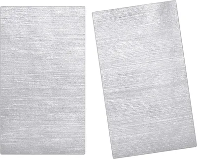 Produktbild von Spritzschutz Herdabdeckplatte Schneidebrett aus Glas Gebürstetes Metall 2-Teilig (60x52cm)