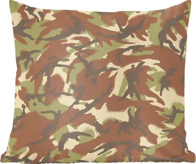 Produktbild von MuchoWow® Zierkissen Sofakissen Wohnzimmer Dekokissen 50x50 cm Camouflage-Muster in natürlichen Farben - Komfort - Sofakissen